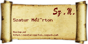 Szatur Márton névjegykártya