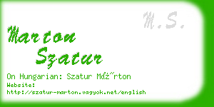 marton szatur business card
